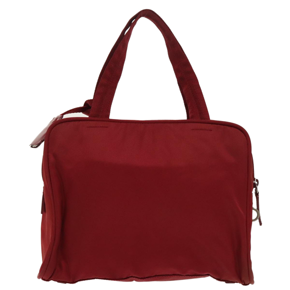 PRADA Hand Bag Nylon Red Silver Auth 98359 - Picture 2 of 16